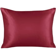 Luxury Satin Pillowcase for Hair and Skin King Satin Pillowcase with Zipper, Red (1 per Pack) - Blissford