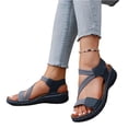 thumbnail image 3 of HTHLVMD Lightweight Outdoor Beach Sandals, 2026 Summer Orthopedic Sandal Diabetic Walking, Women's Summer Fisherman Sandals, Adjustable Ankle Strap Open-Toe, Dark Blue 5.5, 3 of 7