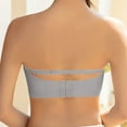 thumbnail image 2 of Gathering Underwear Lace Bra Soft Steel Ring Adjustable Women's Comfort Fit Everyday Sleepwear #Gray,XL, 2 of 7