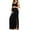 Black, variant on Split Maternity Dress Sleeveless Long Pregnancy Dress Ruched Maternity Clothes for Women