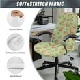 thumbnail image 3 of SCRAWLGOD Capybara Cookie Green Soft Computer Chair Cover with Arm Rest Slipcovers Stretchable Desk Chair Seat Protector Removable Anti-Slip Desk Chair Cover, 3 Pieces, L, 3 of 7