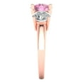 thumbnail image 3 of Clara Pucci 14K Rose Gold 3ct Pink Three-Stone Ring for Women, 3 of 8