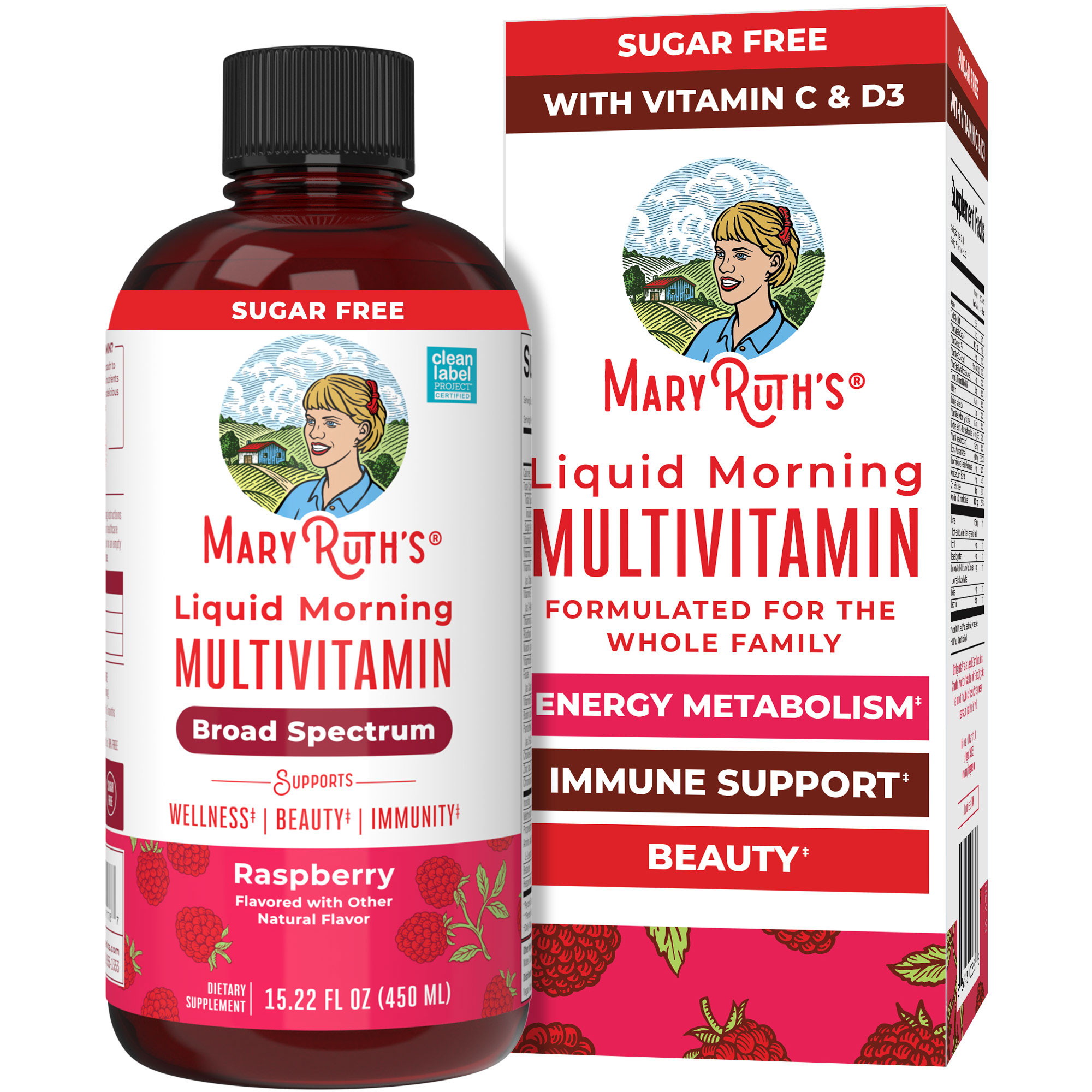 MaryRuth's Liquid Morning Multivitamin Raspberry