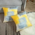 thumbnail image 4 of Throw Pillow Covers Modern Home Art Decor, 18 x 18 Inches Set of 2 Pillow Cases Decorative, Abstract Oil Painting Pillowcases for Bedroom, Living Room, Cushion Couch Sofa, Yellow Grey, 4 of 6