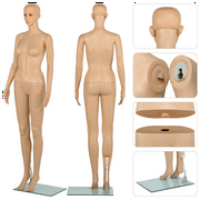 Adjustable Plastic Mannequin Full Body with Metal Base, 68.9"