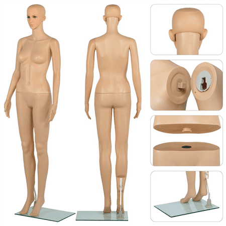 Adjustable Plastic Mannequin Full Body with Metal Base, 68.9"