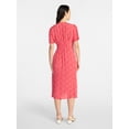 thumbnail image 3 of Time and Tru Women's Empire Waist Midi Dress with Short Sleeves, Sizes XS-XXXL, 3 of 5