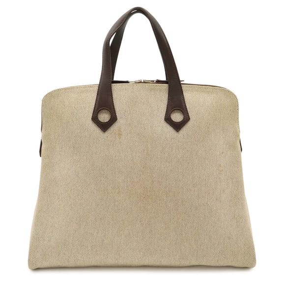 Pre-Owned HERMES Sac Ybou MM Tote Bag Handbag Canvas Leather Navy Blue J Stamp Mark