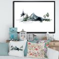 thumbnail image 2 of Designart 'Minimalistic Fir Forest and Winter Mountains II' Modern Framed Canvas Wall Art Print, 2 of 5