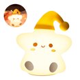 thumbnail image 3 of Cartoon Star Silicone Night Light Soft Cute Usb Charging Star Night Light Led Atmósfera Lámpara De Mesa Con Múltiples Modos De Luz Para El Dormitorio Methold HA018873-00, 3 of 7