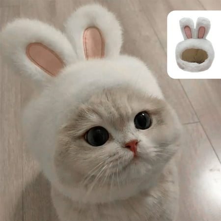Pet Hat Pet Costume with Shiny Ears for Cats and Small Dogs Rabbit Ear Head Cover 1 Pc by Ihhxbs