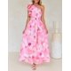 thumbnail image 3 of Vestido largo ZESICA 2025 Boho Floral Rosa XL para mujer, 3 of 9