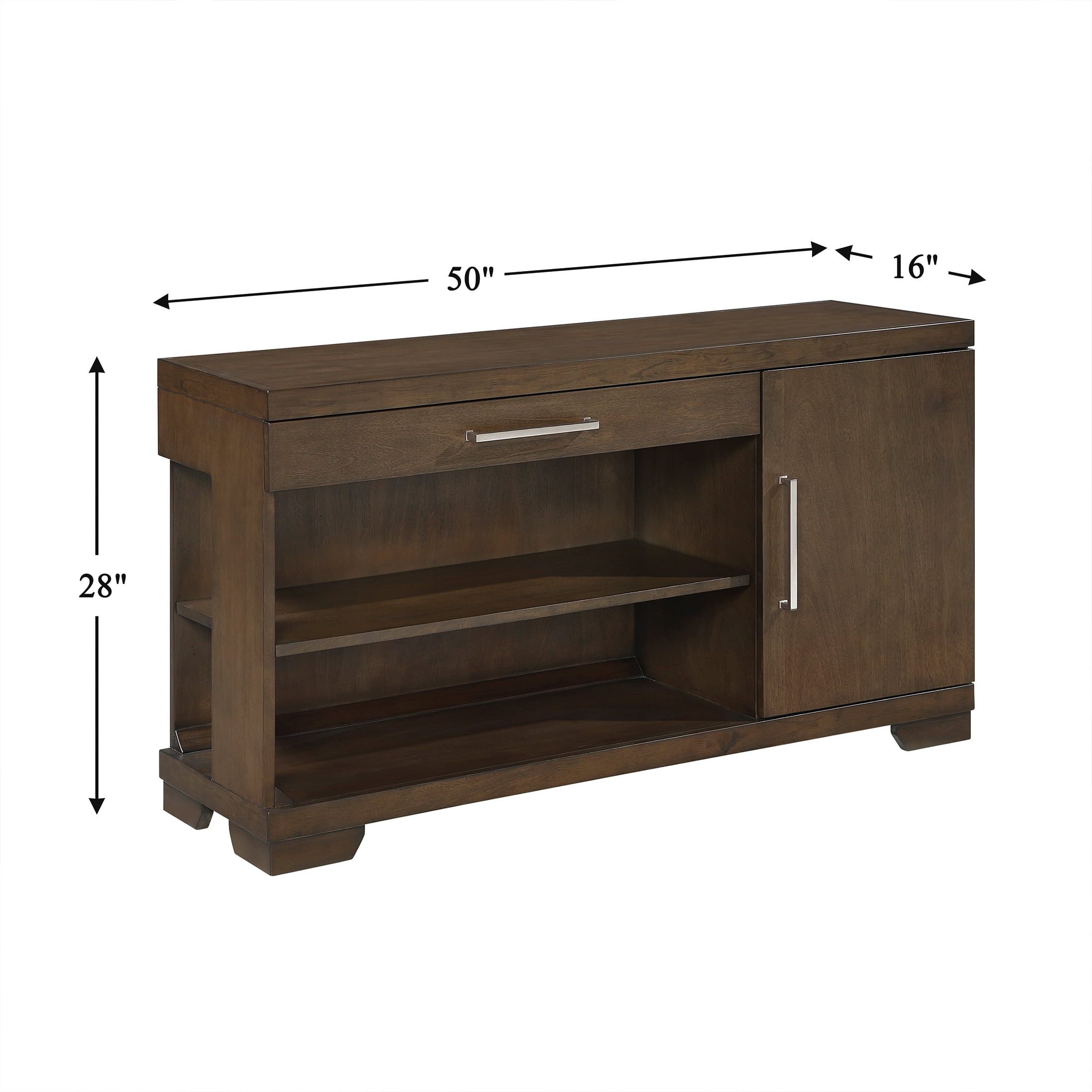 OakvillePark Alton Wood Sofa Table with 1 Drawer and Storage Cabinet, Espresso