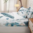 thumbnail image 5 of Manfei Large Sea Cucumber Zipper Twin Comforter Sets with Fitted Sheet and 2 Pillowcases,Ocean Themed Art Zipper Bedding Set,White Green,Reversible,4pcs, 5 of 8