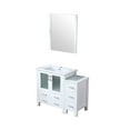 thumbnail image 2 of Volez 42 in W White Bath Vanity with Side Cabinet, White Ceramic Top, and 28 in Mirror, 2 of 6