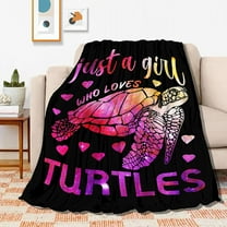 Star Sea Turtle Just Girl Loves Turtles Blanket Soft Blankets and Throws Flannel Cozy Lightweight Quilt Gift Perfect for Bed Sofa Couch-80 x60 Large for Adult
