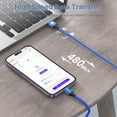 thumbnail image 2 of 10FT USB C Cable, XUDUO 2 Pack Type C Charger Nylon Braided Cord, 3A Fast Charging Cable for Samsung Galaxy S23 S22 S21 S20 S10 S9 S8-Blue, 2 of 5