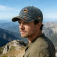 thumbnail image 2 of XIAOCHA Distressed Printed Dad Hat for Men Adjustable Hat Band Sports Party Baseball Cap for Daily Ball Cap,Navy, 2 of 5
