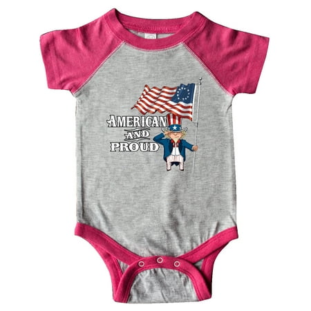 

Inktastic American and Proud Gift Baby Boy or Baby Girl Bodysuit