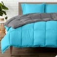 thumbnail image 1 of Bare Home Ultra-Soft Reversible Comforter - Goose Down Alternative - Queen, Gray/Aqua, 1 of 8