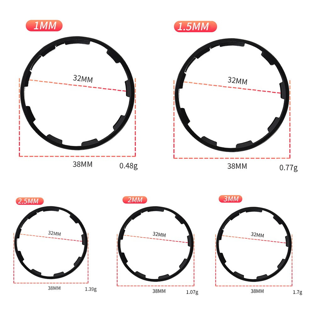 1/1.5/2/2.5/3MM Bike Freehub Body Washer Freewheel Spacers Bicycle Hub Washer