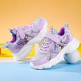 thumbnail image 4 of Girls Mesh Running Shoes Cute Cartoon Color Block Kids Princess Shoes Lightweight Tennis Shoes Casual Hook and Loop Sneakers Purple 3 Big Kid, 4 of 7