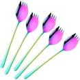 thumbnail image 2 of Sporks 2 in 1 Spoons Forks 7 Pieces Mix Color Stainless Steel Reusable Metal Korean Soup Dinner Spoons Camping Flatware Rainbow Color, 2 of 12