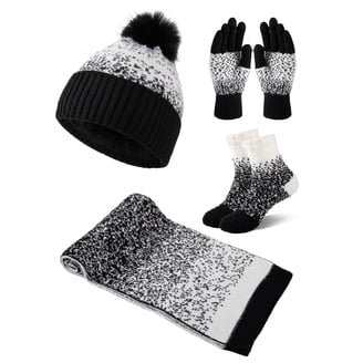 Women 3-Piece Winter Hat Scarf Gloves Set, Warm Knit Beanie  display picture 1