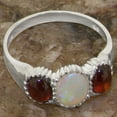 thumbnail image 5 of LBG British Made 925 Sterling Silver Real Natural Opal & Garnet Womens Statement Ring - 33 size options - Size 8, 5 of 6