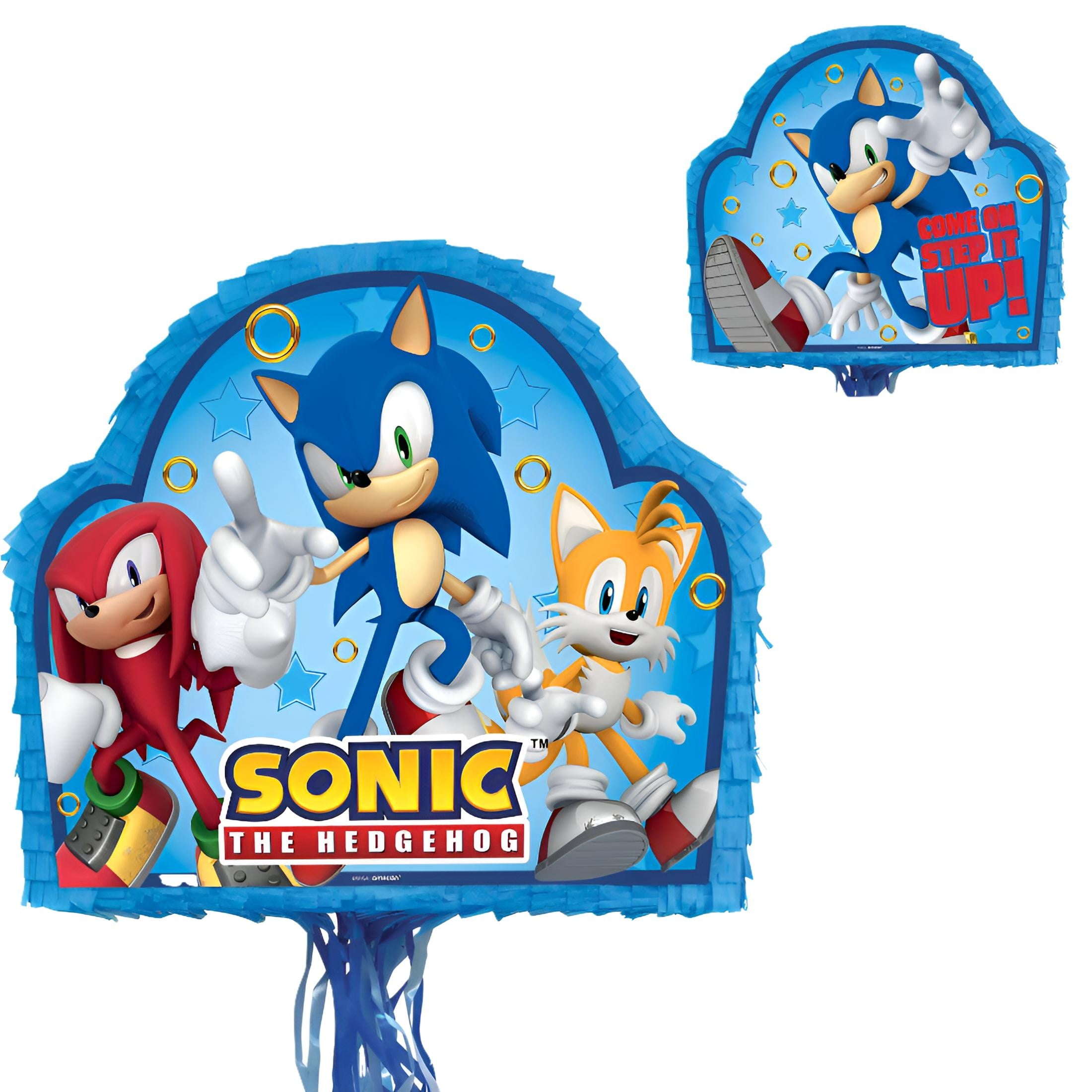 Sonic the Hedgehog Pull String Pinata, Party Supplies, 19.2 W x 3 D x 16.75 H
