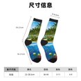 thumbnail image 3 of Lukts Island And Coral Reef Pattern Womens Crew Soft Moisture-wicking Socks,Moisture Control Crew Socks,Mid Calf Socks, 3 of 6