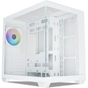 Vetroo AL900 ATX Computer PC Case 270 Full View Tempered Glass, Pre-Installed ARGB & PWM FDB Fan in Rear, Support up to 360mm Radiator and 10 Fans, Type-C Ready, Support for 40 Series GPUs - White