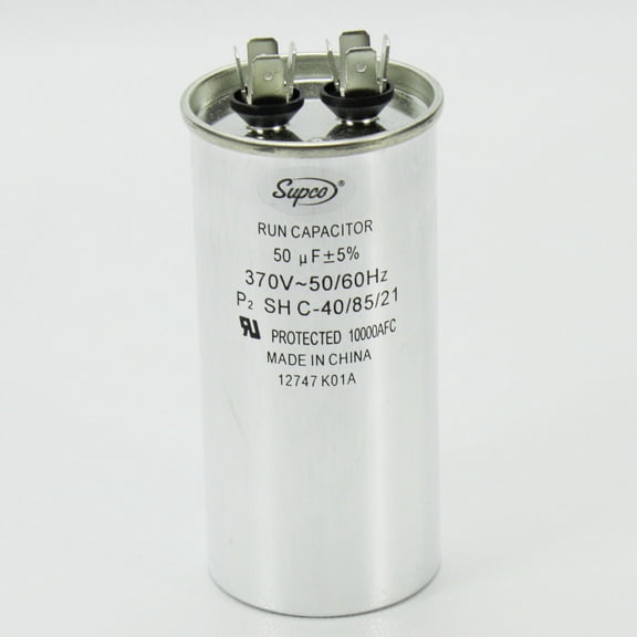 Run Capacitor, Round, 50 Mfd., 370 Volt, CR50X370R