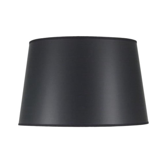 Stiffel ST6 13 x 16 x 10 in. Hardback English Barrel Lamp Shade, Black Opaque & Silver