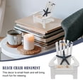 thumbnail image 2 of SHIYUU Mini Wooden Beach Chair for Desk Decor & Home Office (Star Pattern), 2 of 6