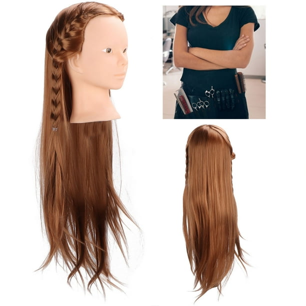 Mannequín de Peinado, Cabeza de Maniquí de Trenzas de Fibra de Alta Temperatura para el atrenamiento de Peluquería