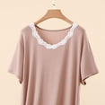 thumbnail image 5 of cfhntfmh Nuisette pour Femmes Col Rond Plissée Vêtement de Nuit Manches Courtes Bordure en Dentelle Chemise de Nuit Grande Taille Robe de Nuit de Printemps, 5 of 5
