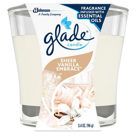 Glade Jar Candle Air Freshener, Sheer Vanilla Embrace, 3.4