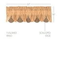 thumbnail image 3 of VHC Brands Maisie Primitive 18"x60" Valance Tan Rod Pocket Buttons Cotton Floral/Flower Hanging Loops Kitchen Window Curtains, 3 of 5