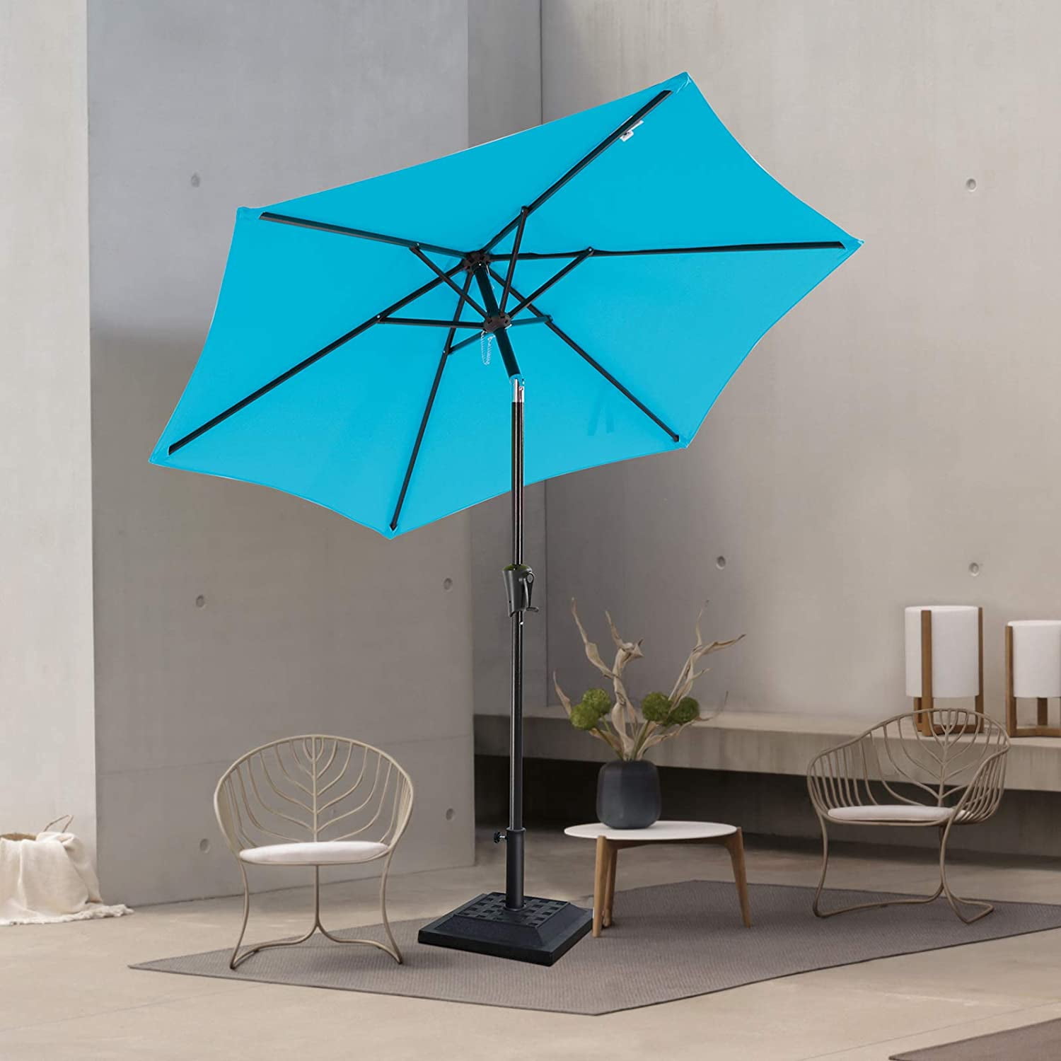 ZJTER 26.5lb Heavy Duty Umbrella Base, 17.3’’ Square Patio Market Umbrella Stand Weight, Black