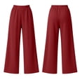 thumbnail image 5 of ibiyuan Women Wide Leg Sweatpants, Elastic High Waist Baggy Loose Fit Lounge Pants Soft Breathable Trousers Casual Street Spring Fall Daily Travel Outfit, 5 of 9