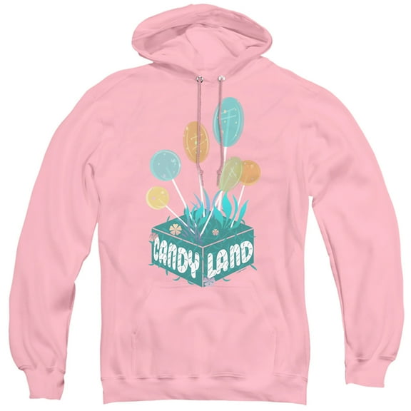 Candy Land Isometric Lollipop Block Adult Pullover Hoodie Sweatshirt Pink