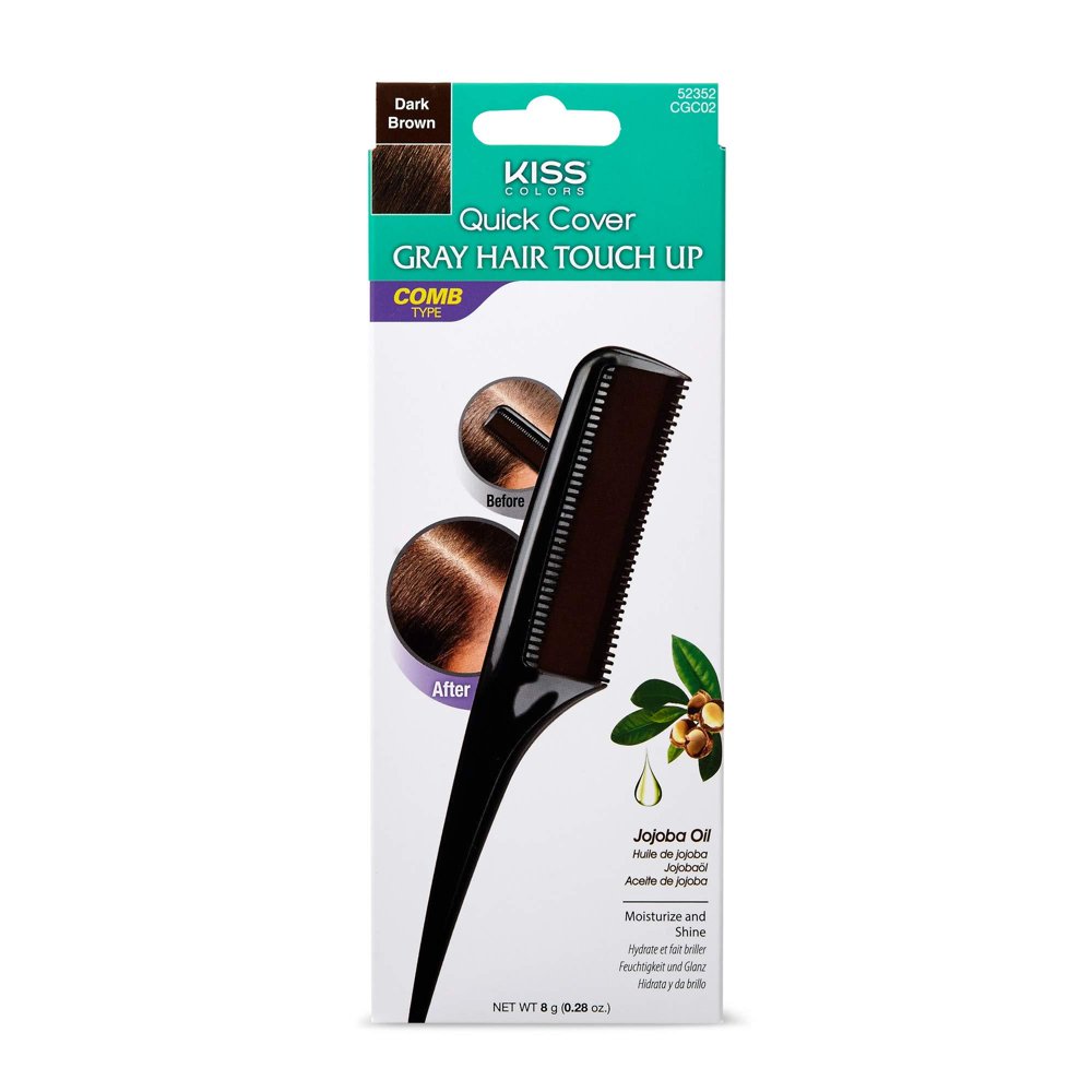 Kiss Quick Cover Gray Hair Touch Up CombOn 0.28oz CGC02 Dark Brown