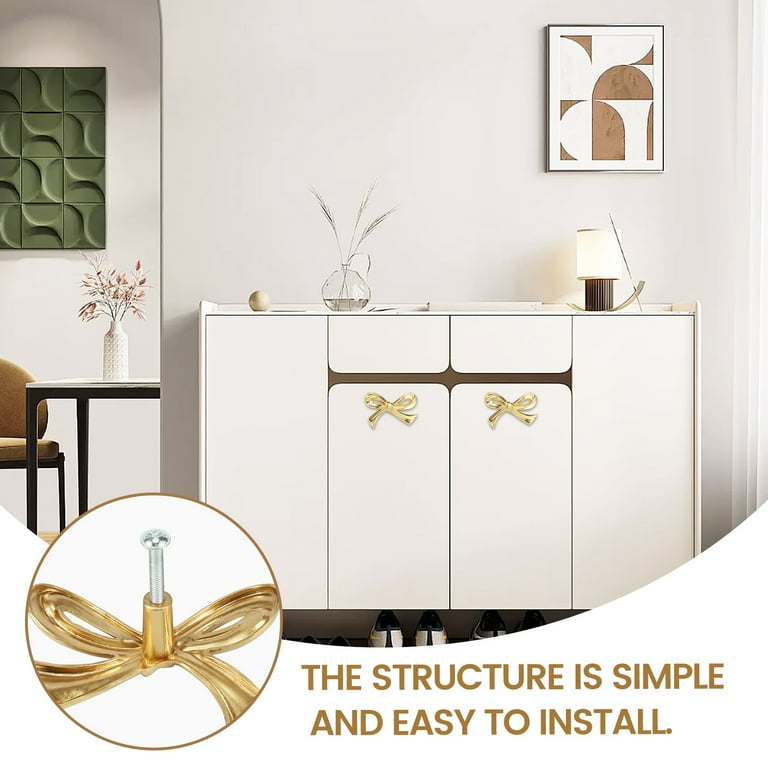gold bow dresser pulls Bow Shape Cabinet Knobs main image 1
