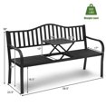 thumbnail image 2 of Patiojoy Banc de Jardin en Métal pour Patio, Siège de Chaise de Parc Robuste avec Table Centrale Réglable, 2 of 7