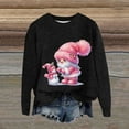 thumbnail image 2 of HOWPAY Chandails de Noël pour Femmes Style Noël Imprimé Blouse Décontractée Col Rond Manches Longues Chandail Confortable Vacances Ample Léger Tenues d'Automne Noir TTG, 2 of 4