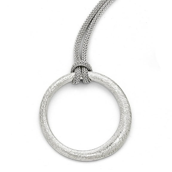 Leslie's 925 Sterling Silver Textured Necklace; 18 inch; for Adults and Teens; for Women and Men