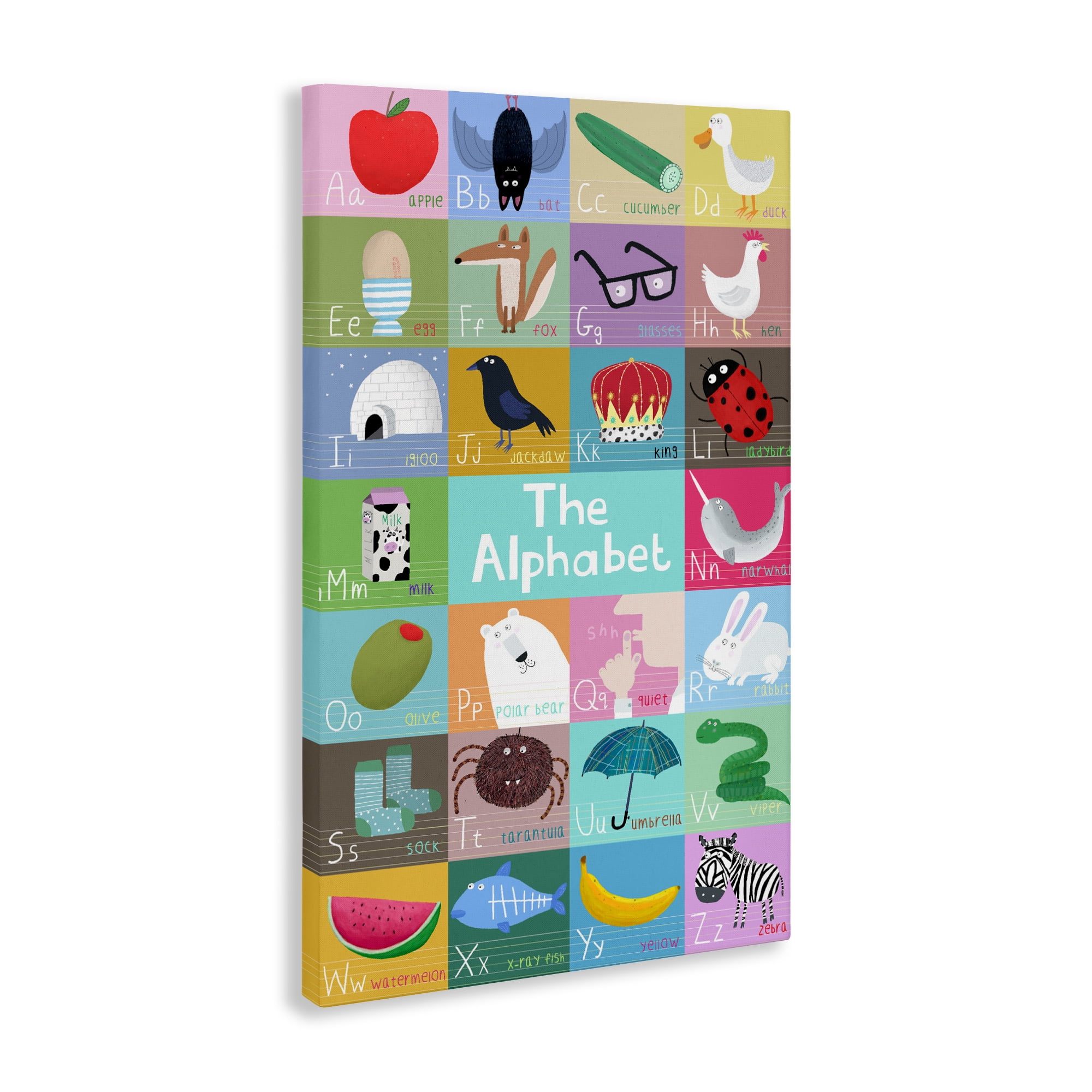 Stupell Industries First Words Alphabet Canvas Wall Art, design by Carla Daly