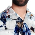 thumbnail image 5 of Ice Hockey Men's Short Sleeve Spread Collar Poplin Shirt, Casual Printed Button Down Summer Beach Tops for Men, Unisex Comfortable Shirts, 5 of 6