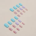 thumbnail image 3 of Fofosbeauty 24pcs Press on False Nails Tips, Square Fake Acrylic Nails, Fresh Summer Flower Color, 3 of 10